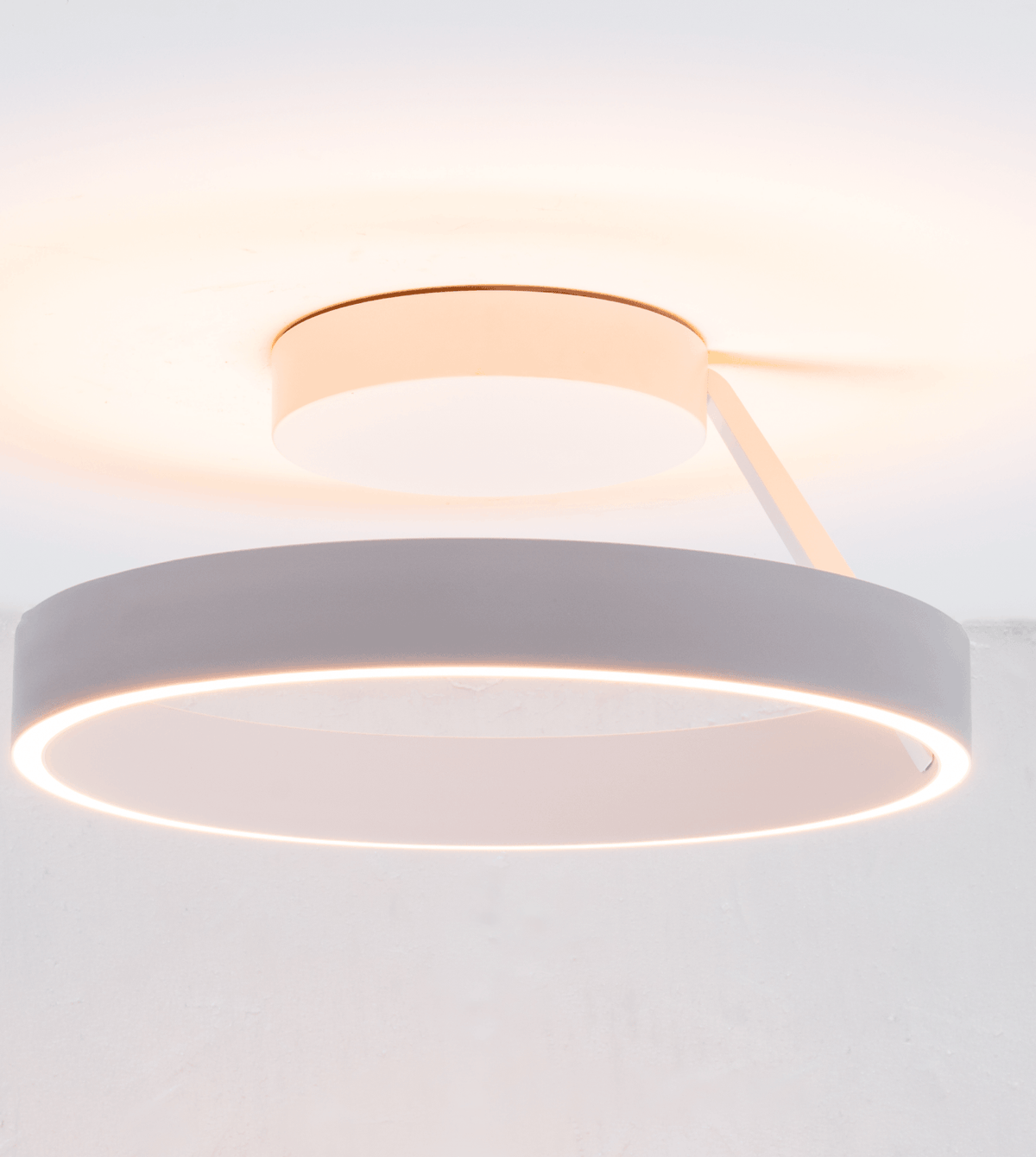 Solis Modern Ring Ceiling Light | Dimmable LED Ceiling Fixture with Remote, Matte White or Black Chrome
