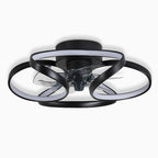 Petal Flower Ceiling Fan with Light | Modern Flush Mount LED Fan with Remote, Gold, White or Black