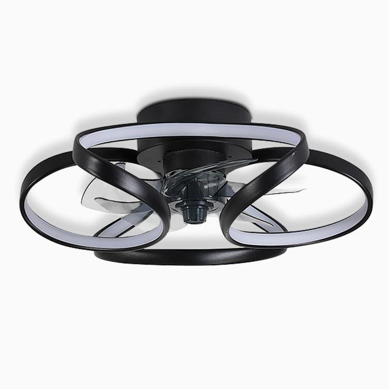 Petal Flower Ceiling Fan with Light | Modern Flush Mount LED Fan with Remote, Gold, White or Black