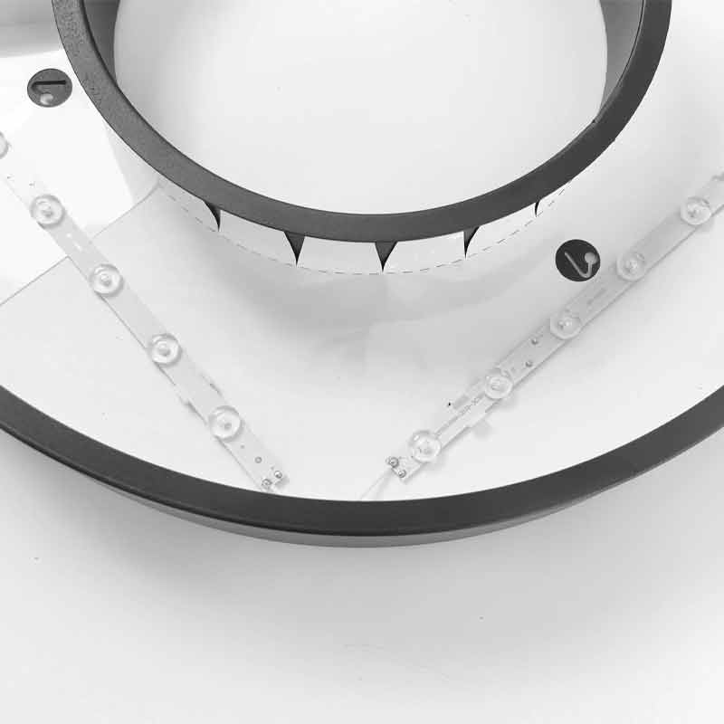 Corona Modern Ring Pendant Light | Black or White LED Circular Chandelier for Office and Living Room