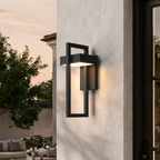 Vesper Modern Outdoor Wall Sconce | Black Stainless Steel LED Wall Light, Waterproof, Architectural