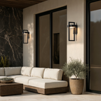 Vesper Modern Outdoor Wall Sconce | Black Stainless Steel LED Wall Light, Waterproof, Architectural