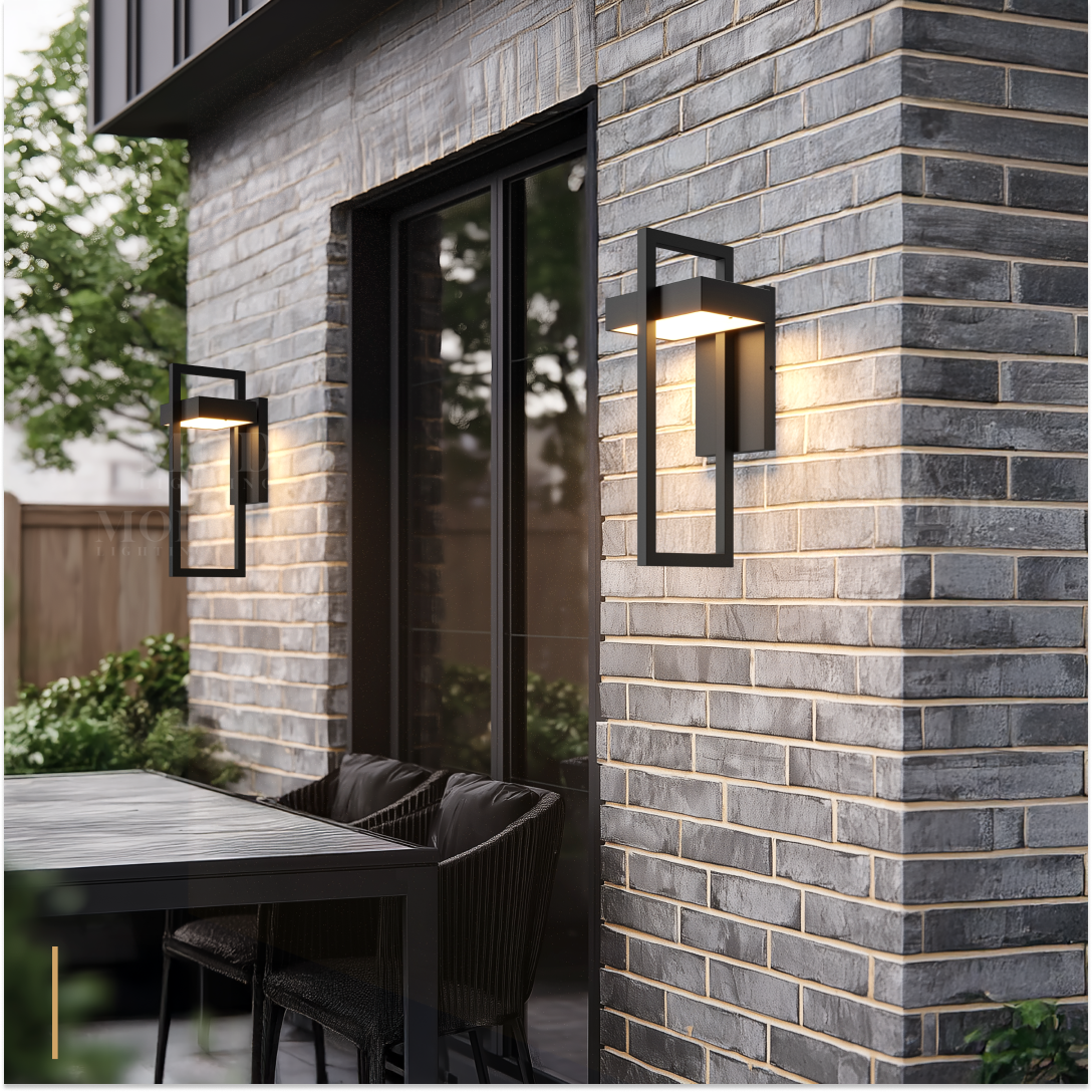 Vesper Modern Outdoor Wall Sconce | Black Stainless Steel LED Wall Light, Waterproof, Architectural