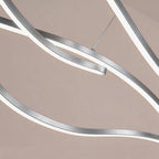 Crescent Modern Wave Linear Pendant Light | Dimmable LED Kitchen Island Chandelier, Black, Gold or Chrome