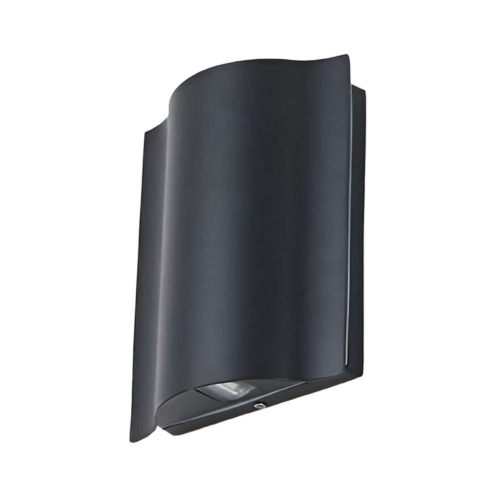 Onda Modern Up Down Outdoor Wall Light | Wavy Die-Cast Aluminum LED Wall Sconce, Black