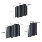 Onda Modern Up Down Outdoor Wall Light | Wavy Die-Cast Aluminum LED Wall Sconce, Black