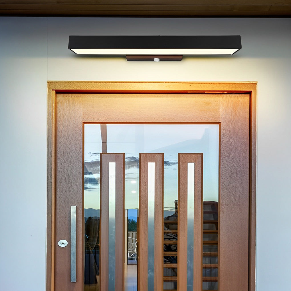 Argus Modern Linear Outdoor Wall Light | Black Stainless Steel LED Wall Sconce, Waterproof, Motion Sensor Option