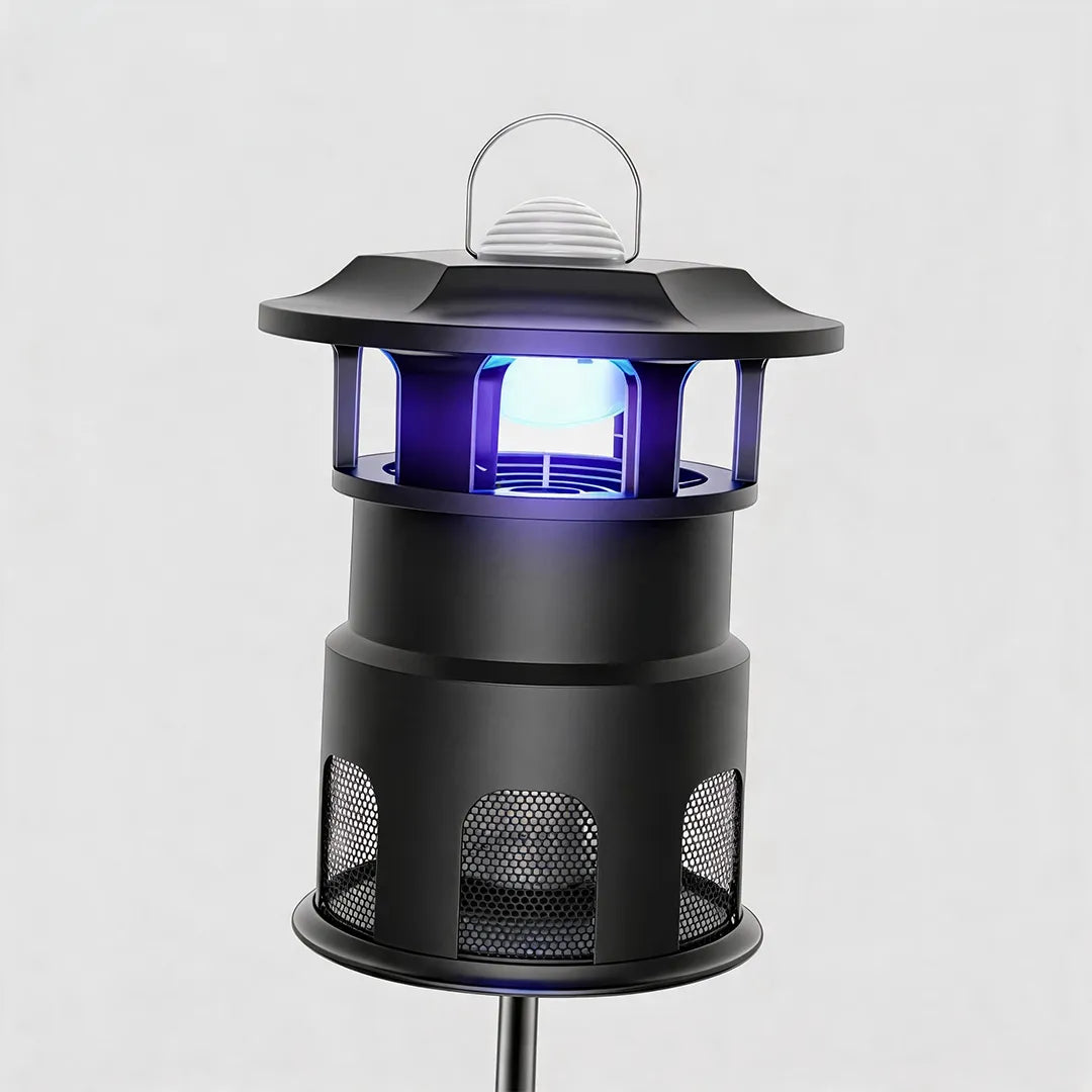 Nox Mosquito Trap Path Light | Purple LED Outdoor Garden Lantern, Black, Waterproof
