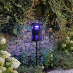 Nox Mosquito Trap Path Light | Purple LED Outdoor Garden Lantern, Black, Waterproof