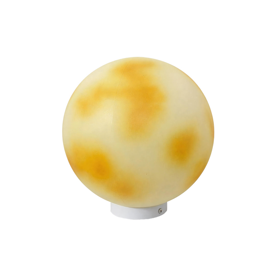 Selene Modern Moon Pillar Light | Round LED Outdoor Gatepost Light, Solar or Hardwired