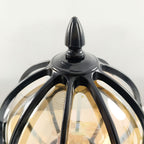 Marlowe Retro Globe Pillar Light | Outdoor Fence Post Lantern with Glass Globe, Black or Bronze