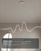 Lyra Modern Linear Pendant Light | Black Aluminum LED Chandelier for Dining Table and Kitchen Island