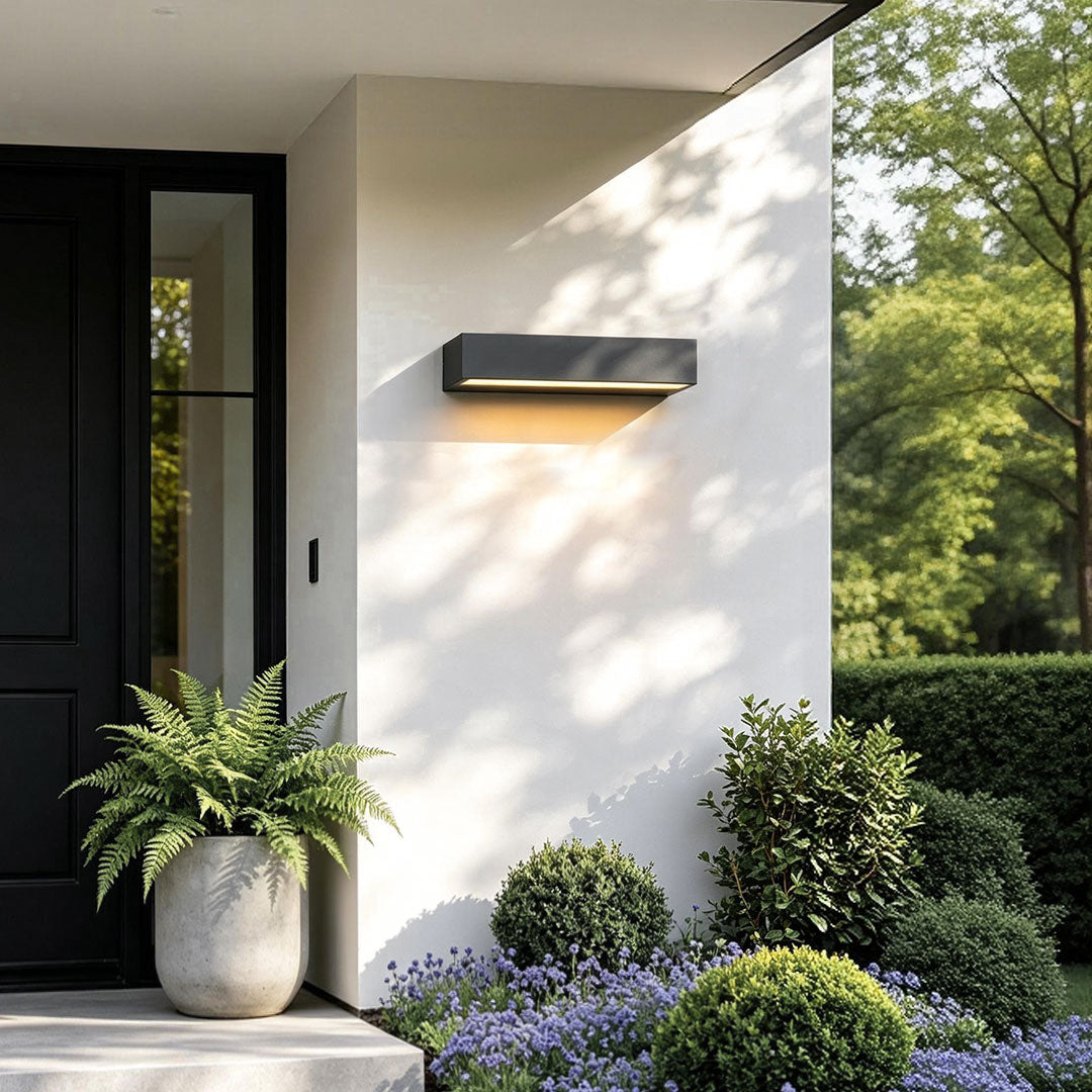 Lintel Modern Linear Porch Light | Black Aluminum LED Entry Wall Bar, Waterproof Indoor and Outdoor