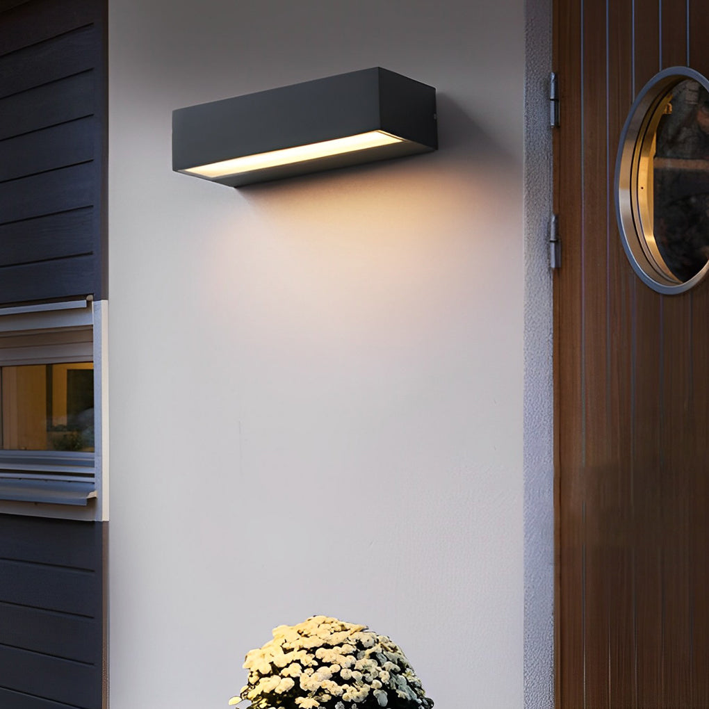Lintel Modern Linear Porch Light | Black Aluminum LED Entry Wall Bar, Waterproof Indoor and Outdoor