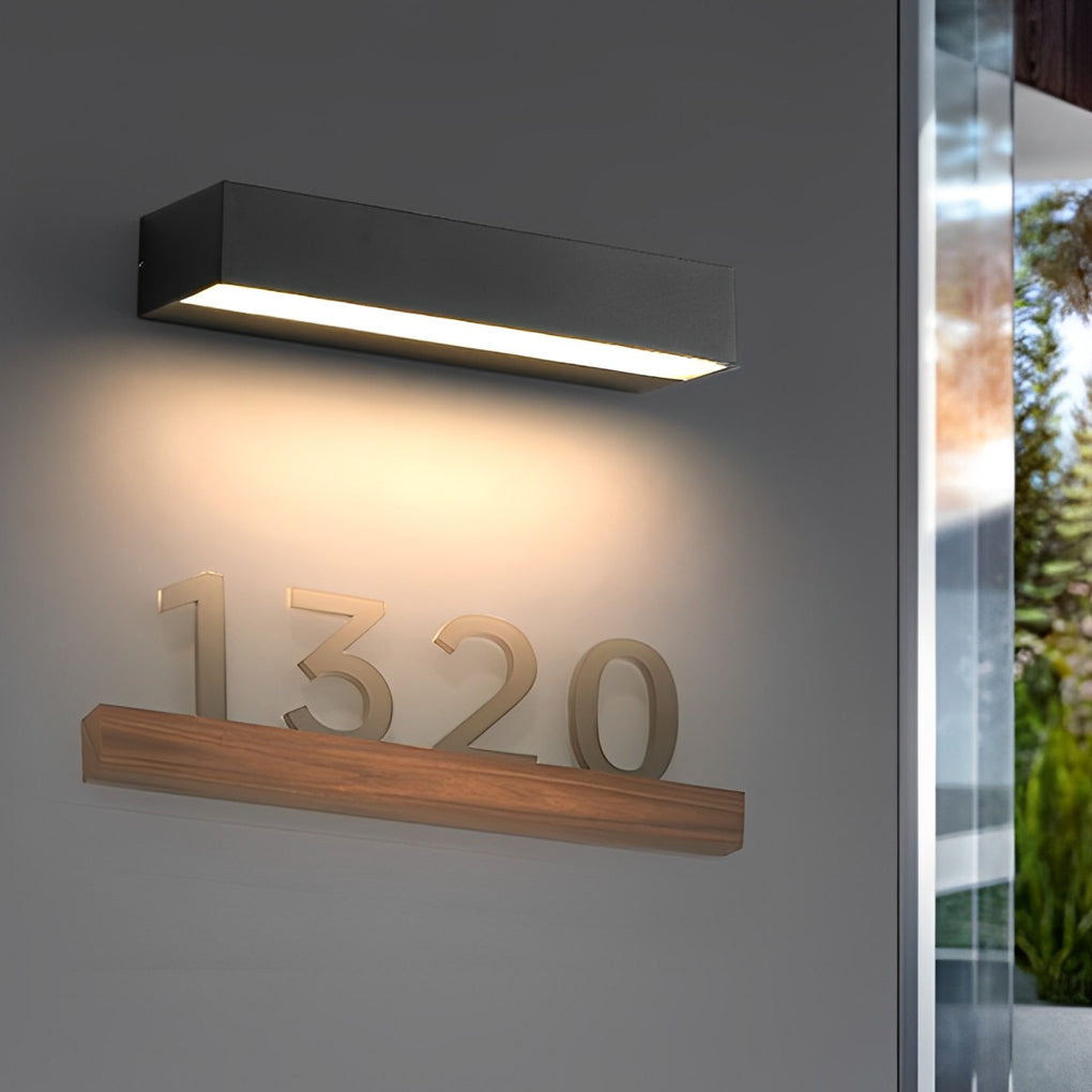 Lintel Modern Linear Porch Light | Black Aluminum LED Entry Wall Bar, Waterproof Indoor and Outdoor