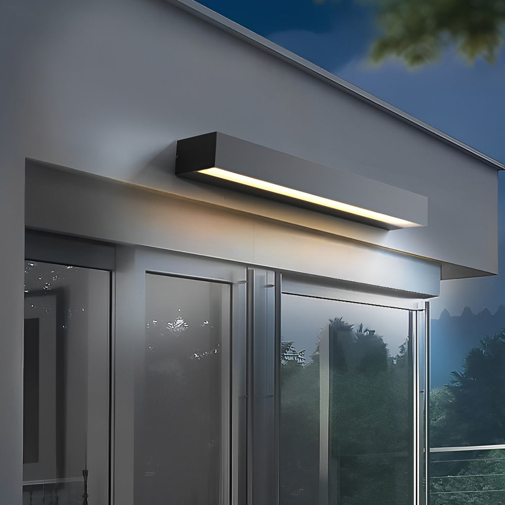 Lintel Modern Linear Porch Light | Black Aluminum LED Entry Wall Bar, Waterproof Indoor and Outdoor