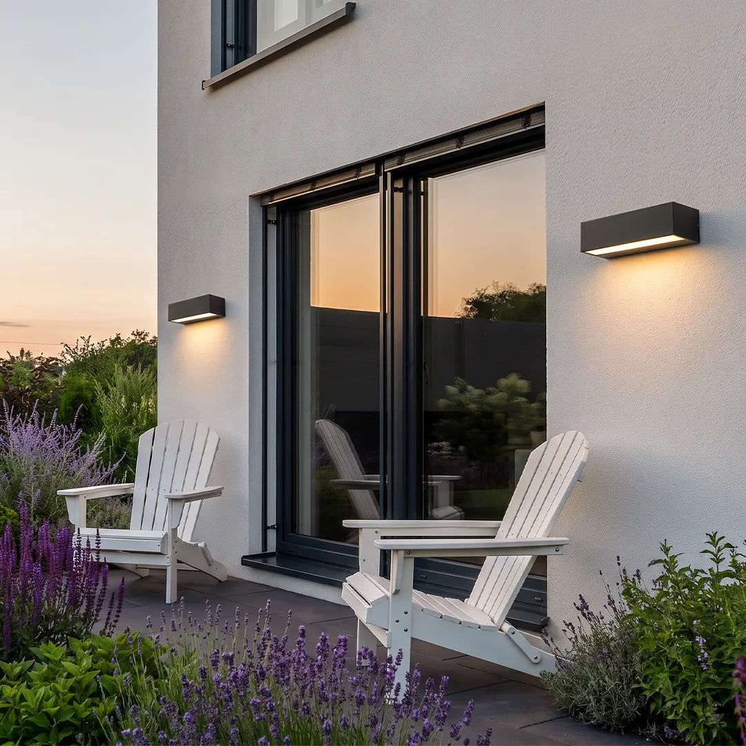 Lintel Modern Linear Porch Light | Black Aluminum LED Entry Wall Bar, Waterproof Indoor and Outdoor