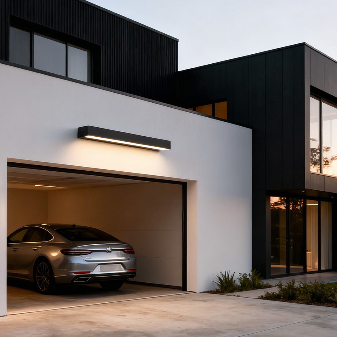 Lintel Modern Linear Porch Light | Black Aluminum LED Entry Wall Bar, Waterproof Indoor and Outdoor