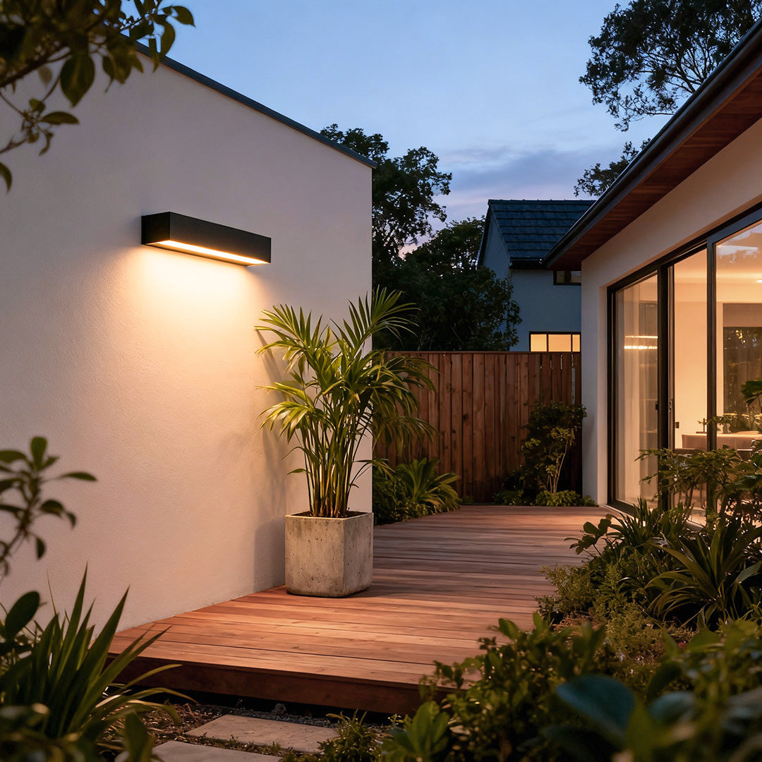 Lintel Modern Linear Porch Light | Black Aluminum LED Entry Wall Bar, Waterproof Indoor and Outdoor