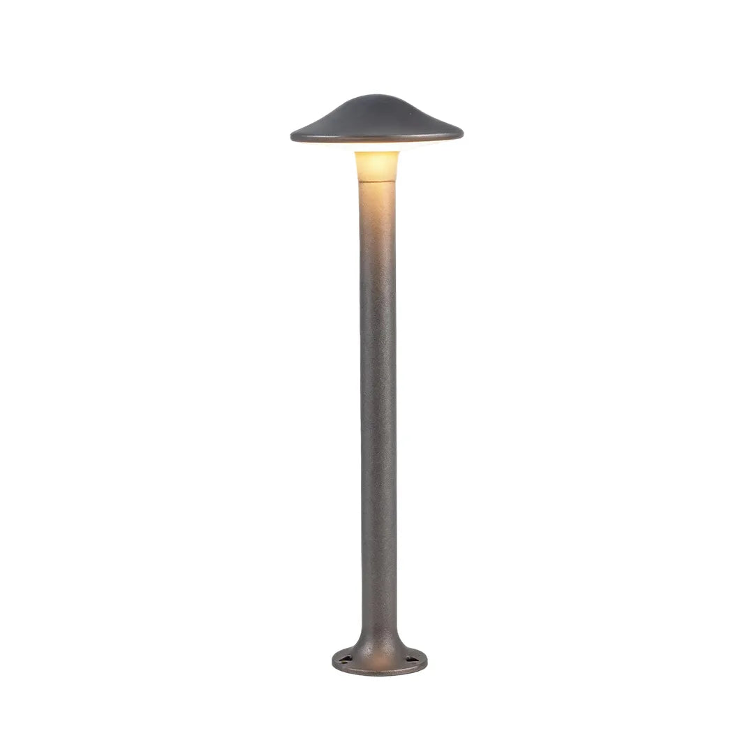 Morel Modern Mushroom Path Light | Gray Aluminum Outdoor LED Landscape Light, Warm White