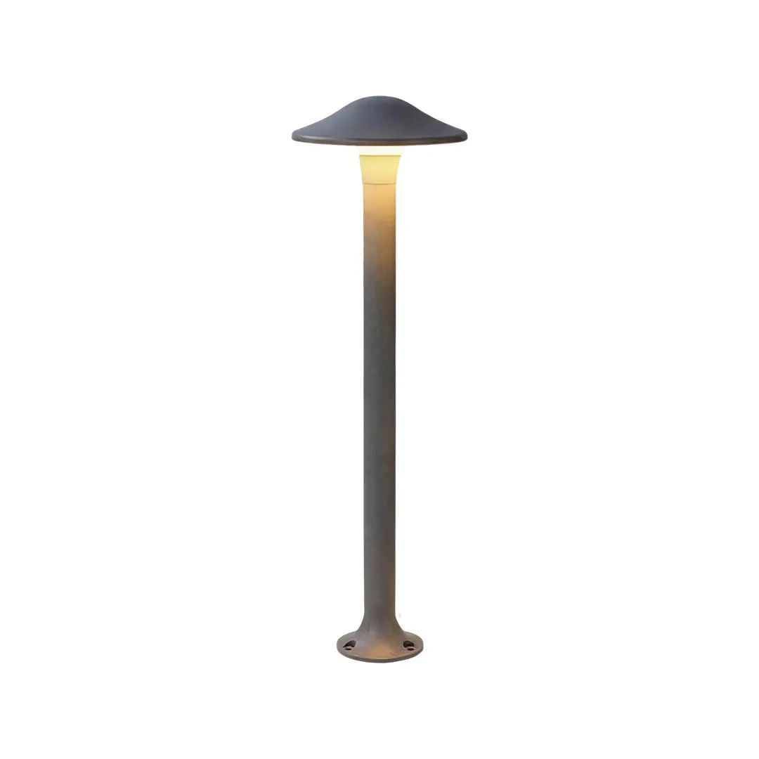 Morel Modern Mushroom Path Light | Gray Aluminum Outdoor LED Landscape Light, Warm White