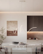 Lyra Modern Linear Pendant Light | Black Aluminum LED Chandelier for Dining Table and Kitchen Island
