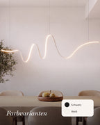 Lyra Modern Linear Pendant Light | Black Aluminum LED Chandelier for Dining Table and Kitchen Island