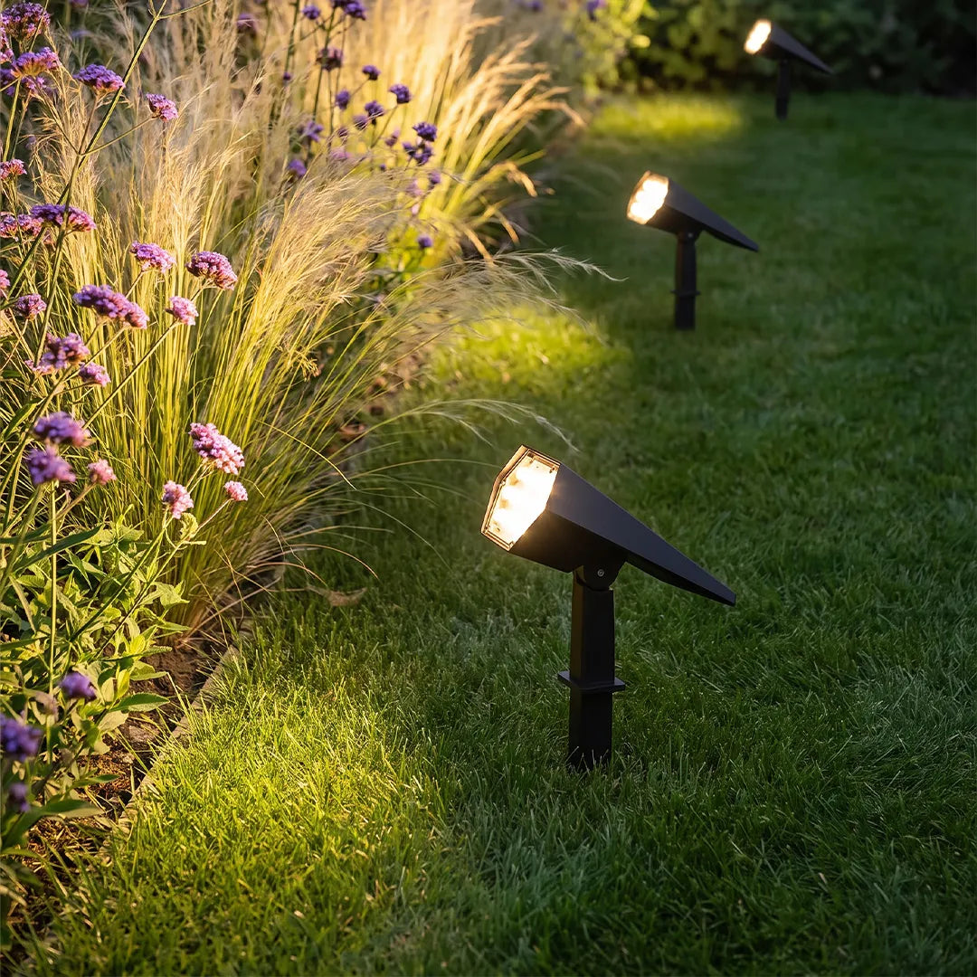 Vireo Solar Spike Light | Adjustable Outdoor Landscape Spotlight, Warm White or RGB LED