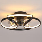 Petal Flower Ceiling Fan with Light | Modern Flush Mount LED Fan with Remote, Gold, White or Black
