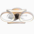 Petal Flower Ceiling Fan with Light | Modern Flush Mount LED Fan with Remote, Gold, White or Black