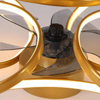 Petal Flower Ceiling Fan with Light | Modern Flush Mount LED Fan with Remote, Gold, White or Black