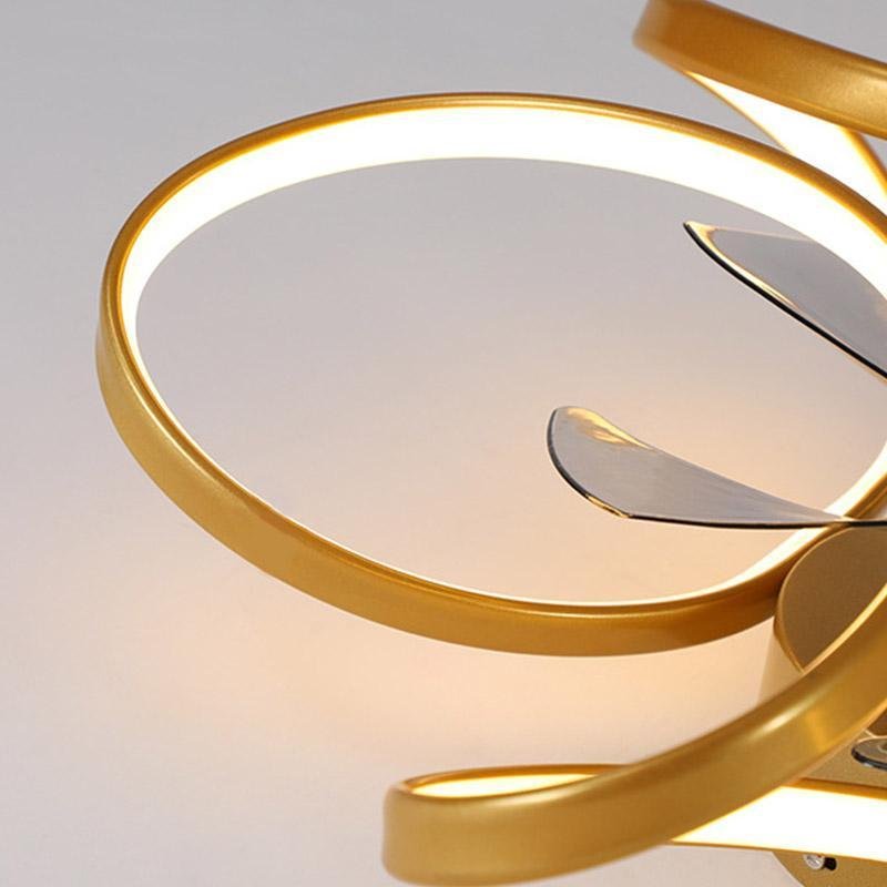 Petal Flower Ceiling Fan with Light | Modern Flush Mount LED Fan with Remote, Gold, White or Black