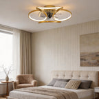 Petal Flower Ceiling Fan with Light | Modern Flush Mount LED Fan with Remote, Gold, White or Black