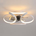 Petal Flower Ceiling Fan with Light | Modern Flush Mount LED Fan with Remote, Gold, White or Black