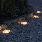 Glacier Solar Step Lights Outdoor | Ice Cube Crystal-Look LED Stair and Deck Lights, Waterproof