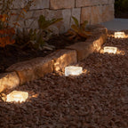 Glacier Solar Step Lights Outdoor | Ice Cube Crystal-Look LED Stair and Deck Lights, Waterproof
