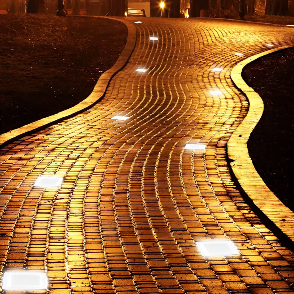 Glacier Solar Step Lights Outdoor | Ice Cube Crystal-Look LED Stair and Deck Lights, Waterproof
