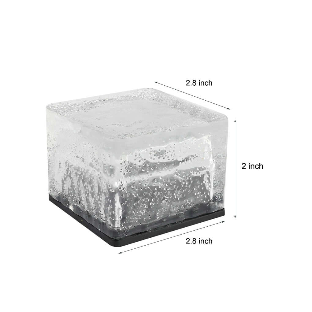 Glacier Solar Step Lights Outdoor | Ice Cube Crystal-Look LED Stair and Deck Lights, Waterproof
