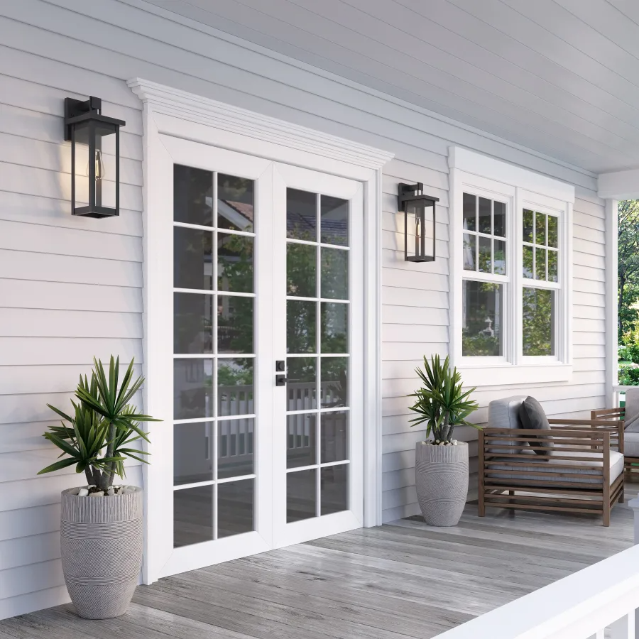 Wren Traditional Outdoor Wall Sconce | Classic Metal Wall Light with Clear Glass Shade, Dimmable
