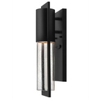 Sable Modern Outdoor Wall Light | Minimalist Aluminum Sconce with Clear Seedy Glass, Dimmable LED