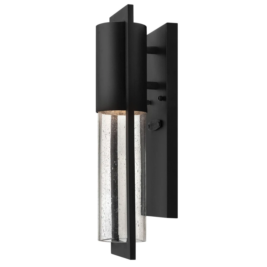 Sable Modern Outdoor Wall Light | Minimalist Aluminum Sconce with Clear Seedy Glass, Dimmable LED