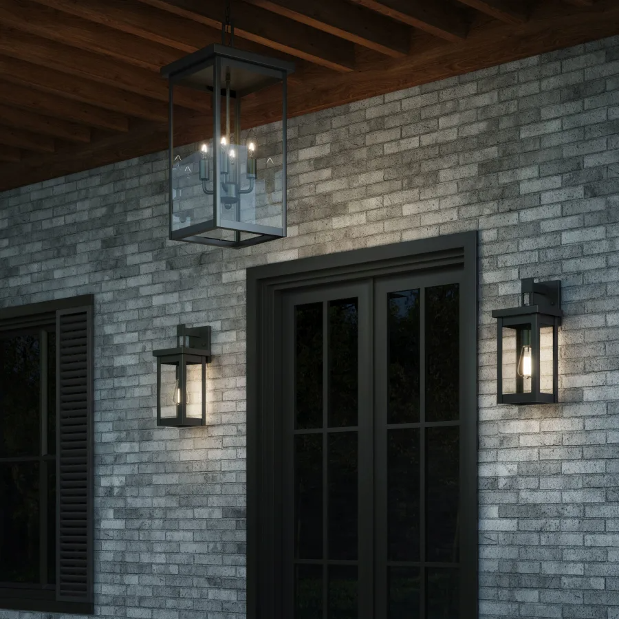 Wren Traditional Outdoor Wall Sconce | Classic Metal Wall Light with Clear Glass Shade, Dimmable