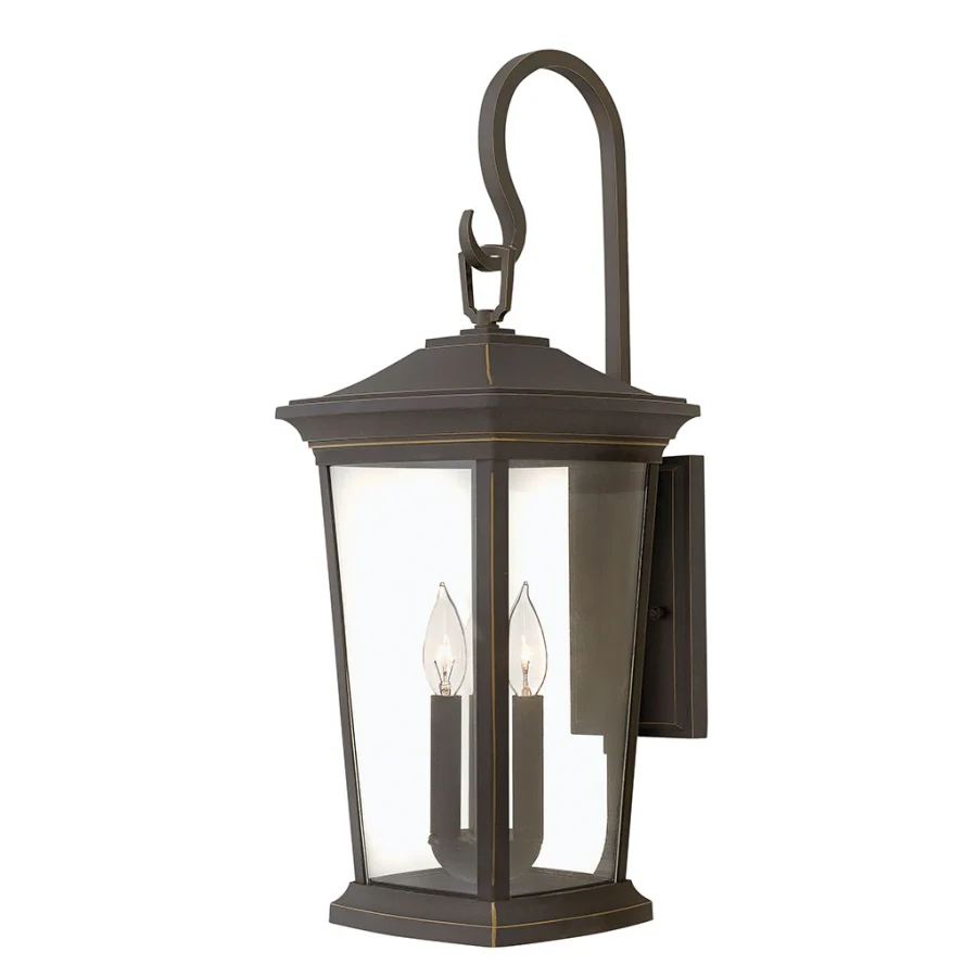Harlow Traditional Outdoor Wall Lantern | Oil Rubbed Bronze Die-Cast Aluminum Sconce with Clear Glass