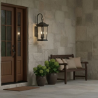 Harlow Traditional Outdoor Wall Lantern | Oil Rubbed Bronze Die-Cast Aluminum Sconce with Clear Glass