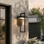 Vesper Modern Outdoor Wall Sconce | Black Stainless Steel LED Wall Light, Waterproof, Architectural