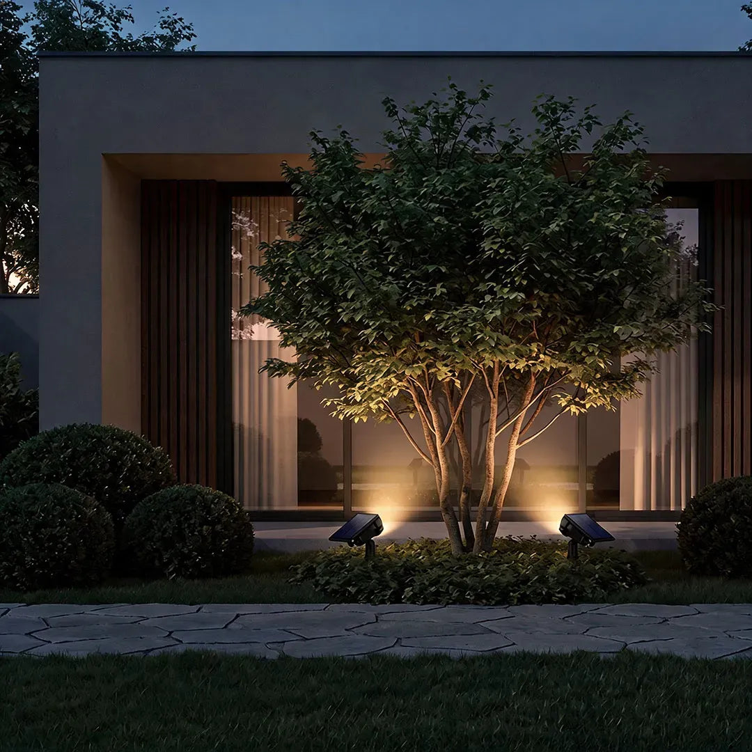 Beacon Solar Spot Lights Outdoor | Adjustable Aluminum Landscape Uplight for Trees and Gardens