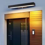 Argus Modern Linear Outdoor Wall Light | Black Stainless Steel LED Wall Sconce, Waterproof, Motion Sensor Option