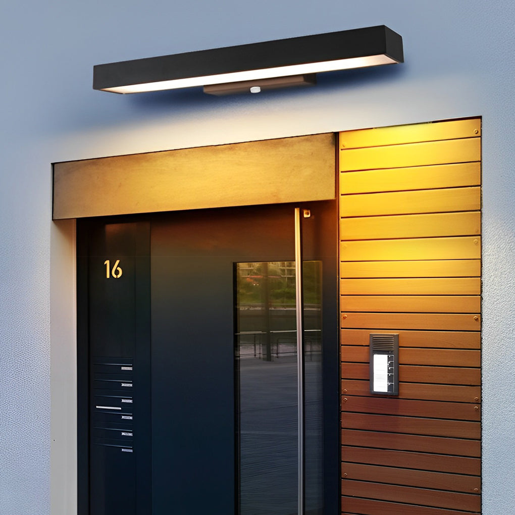 Argus Modern Linear Outdoor Wall Light | Black Stainless Steel LED Wall Sconce, Waterproof, Motion Sensor Option