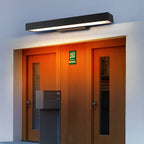 Argus Modern Linear Outdoor Wall Light | Black Stainless Steel LED Wall Sconce, Waterproof, Motion Sensor Option
