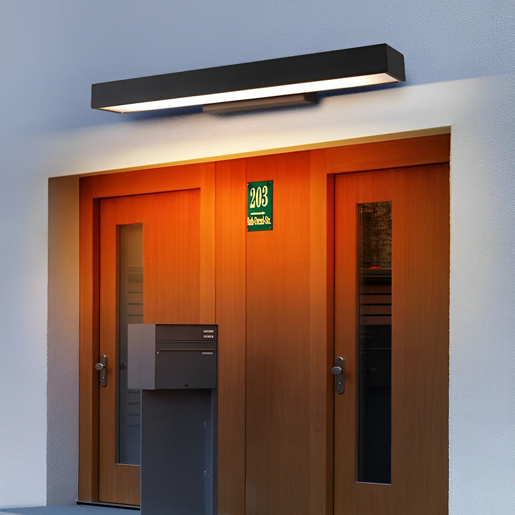 Argus Modern Linear Outdoor Wall Light | Black Stainless Steel LED Wall Sconce, Waterproof, Motion Sensor Option